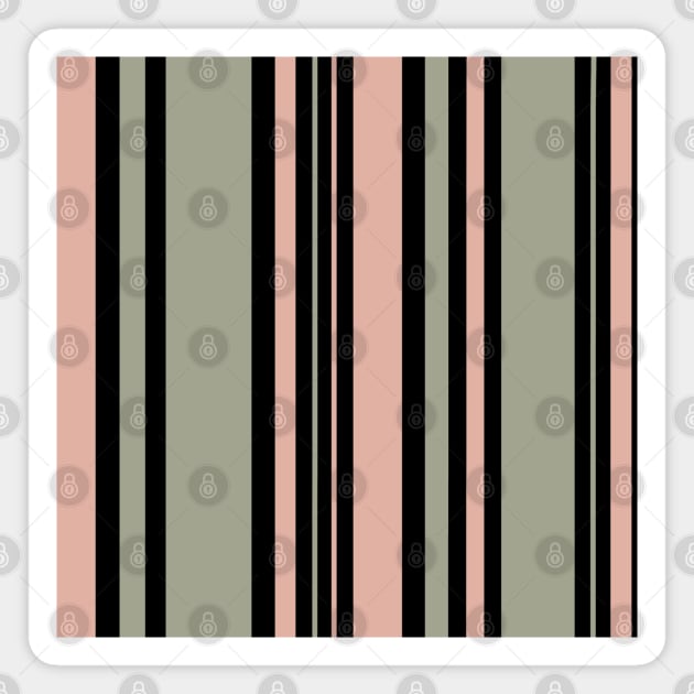 Pink and Moss Stripes Magnet by Magic Moon